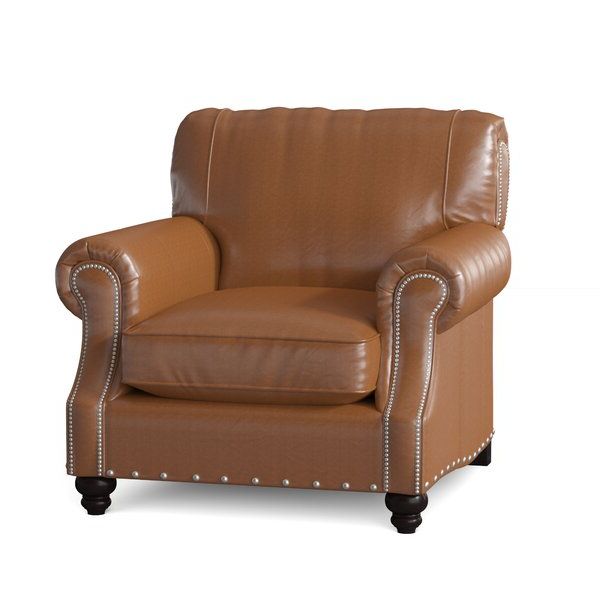Landry Leather Chair With Regard To Ansar Faux Leather Barrel Chairs (View 10 of 20)