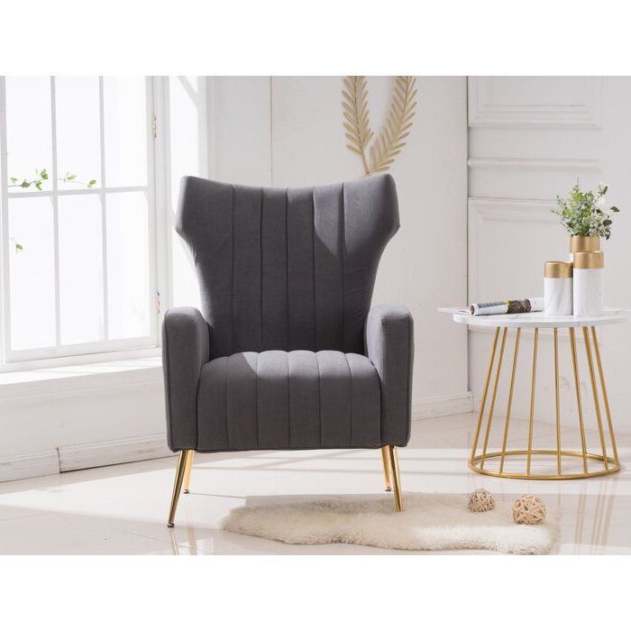 Lauretta 27.5" W Velvet Wingback Chair | Velvet Wingback Regarding Lauretta Velvet Wingback Chairs (Gallery 18 of 20)