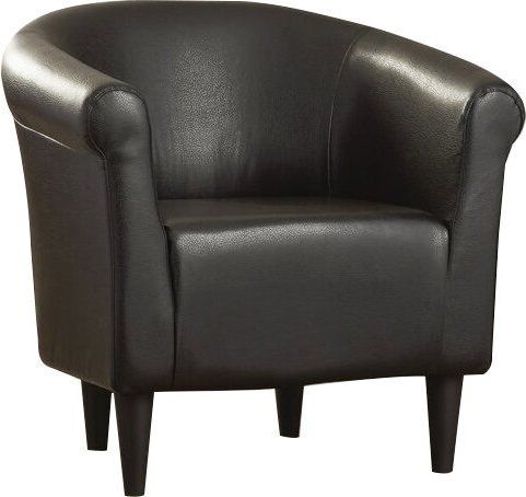 Liam 30.5" W Faux Leather Barrel Chair In 2020 | Barrel For Liam Faux Leather Barrel Chairs (Gallery 5 of 20)