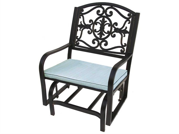 Oakland Living Lakeville Cast Aluminum Glider Chair With Cushion For Lakeville Armchairs (Gallery 14 of 20)