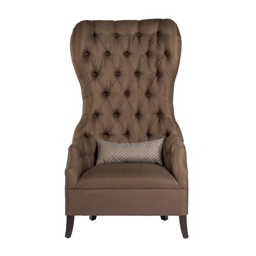 Selby Fabirc Throne Armchair, Brown Within Selby Armchairs (Gallery 2 of 20)