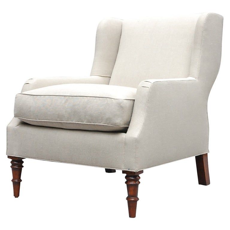 "selby"lee Stanton Armchair Upholstered In Belgian Linen Or Custom  Fabric In Selby Armchairs (Gallery 1 of 20)