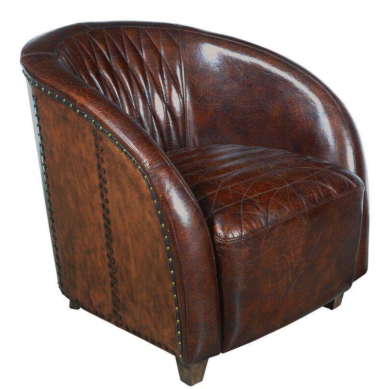 Sheldon 29" W Tufted Top Grain Leather Club Chair Within Sheldon Tufted Top Grain Leather Club Chairs (View 1 of 20)