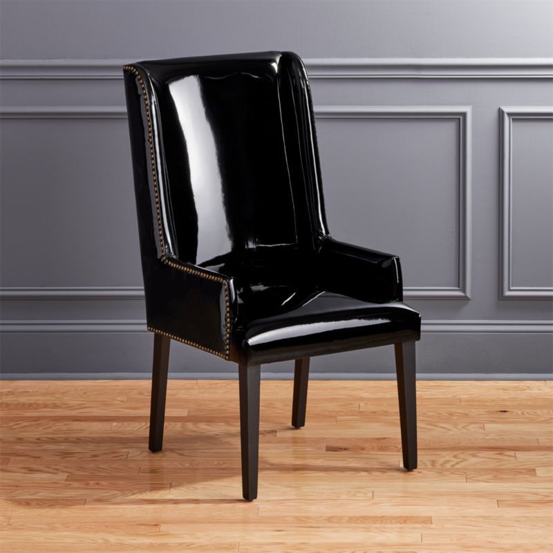 Shop Reynolds Black Patent Leather Chair (View 8 of 20)