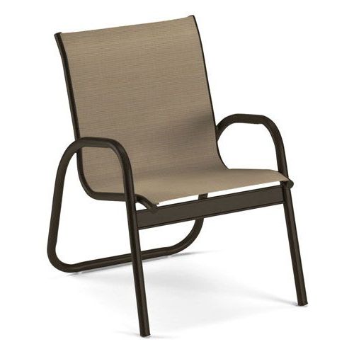 Telescope Gardenella Sling Stacking Arm Chair In Beachwood Arm Chairs (Gallery 18 of 20)