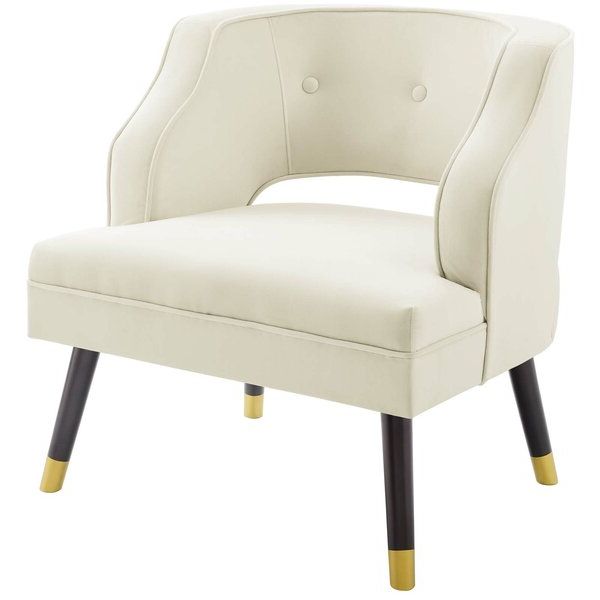 Tufted Back Arm Chair With Regard To Alwillie Tufted Back Barrel Chairs (View 6 of 20)