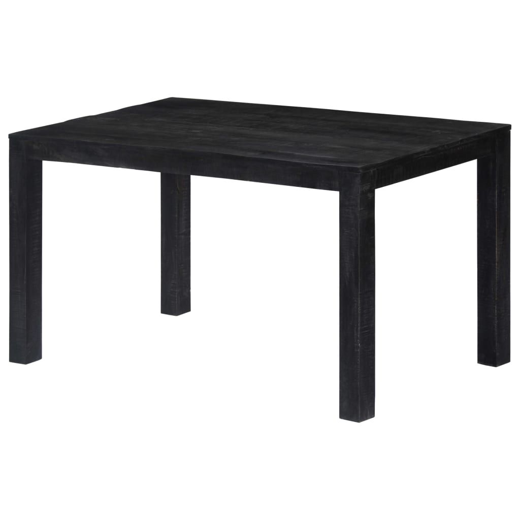 2019 Dining Table Black 140x80x76 Cm Solid Mango Wood – Furniturre With Alfie Mango Solid Wood Dining Tables (View 4 of 20)
