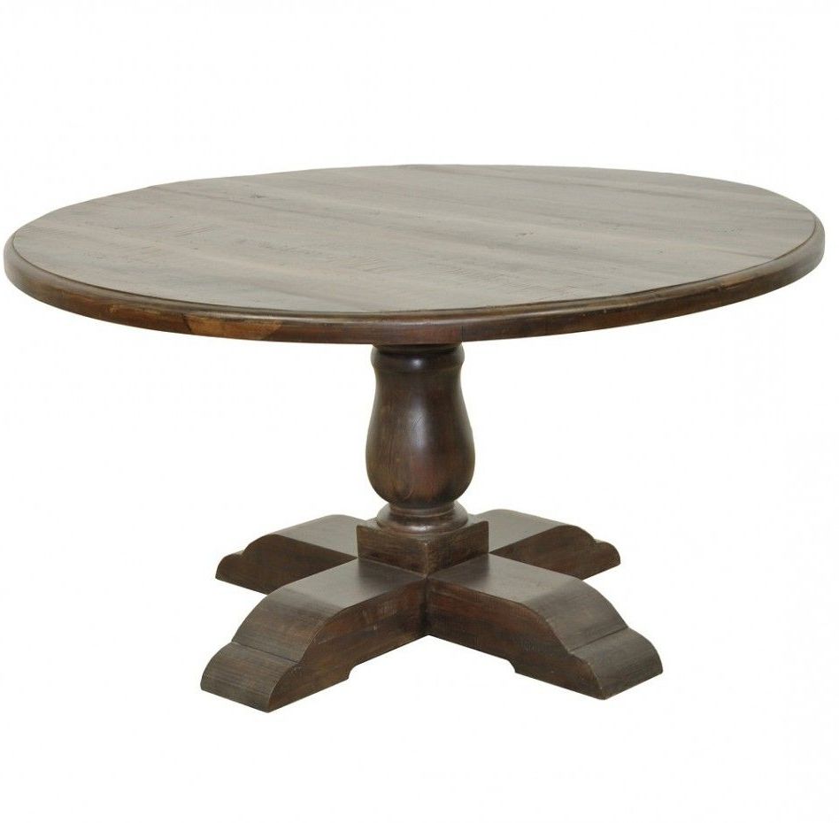 2019 Easy On The Eye Round Wooden Pedestal Dining Table Throughout Bineau 35'' Pedestal Dining Tables (View 3 of 20)
