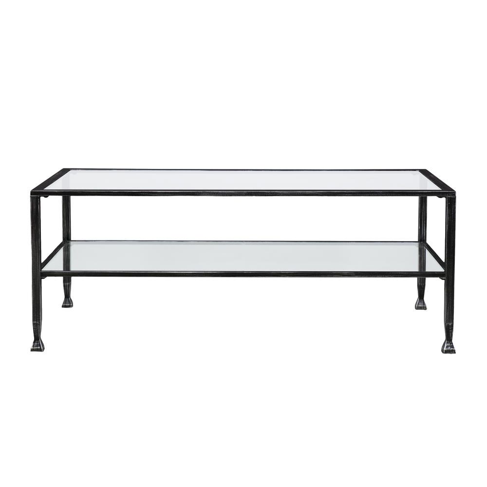 2019 Mode Breakroom Tables Throughout Jaymes Metal/glass Rectangular Open Shelf Cocktail Table (View 11 of 20)