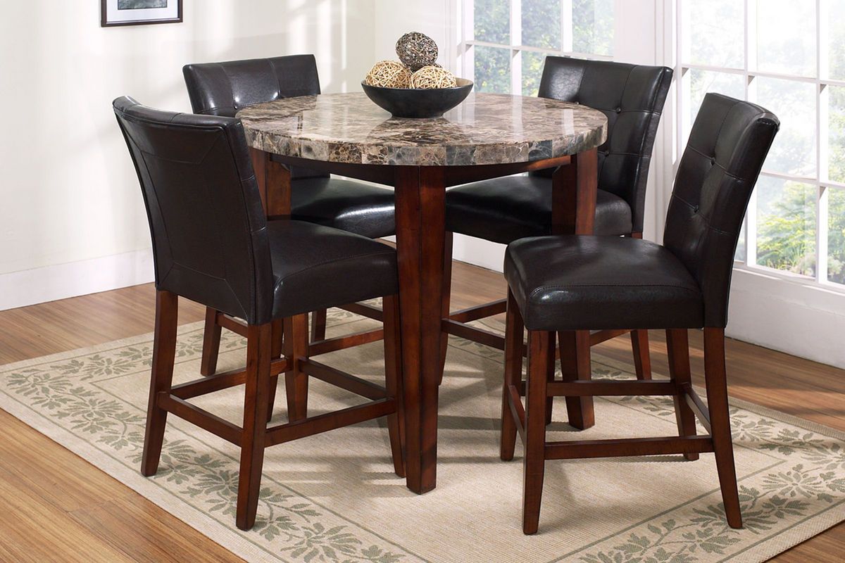 2019 Montibello Round Marble Pub Table At Gardner White Throughout Pennside Counter Height Dining Tables (View 16 of 20)