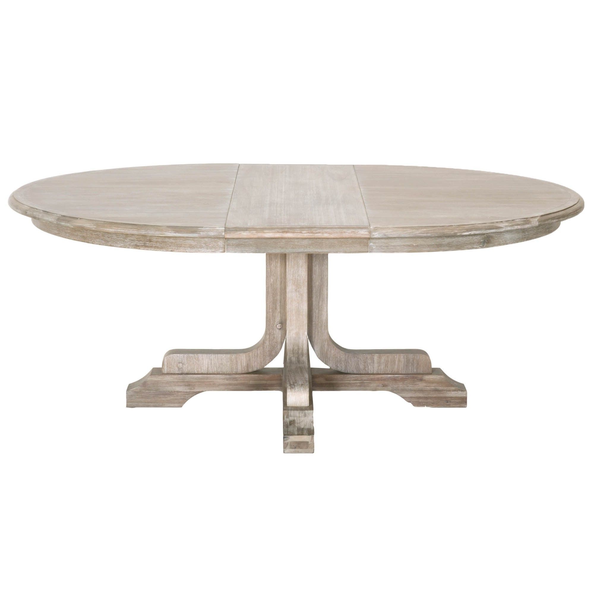 2020 Folcroft Acacia Solid Wood Dining Tables Inside Natural Gray, Acacia Veneer Metal Glide Top  (View 13 of 20)