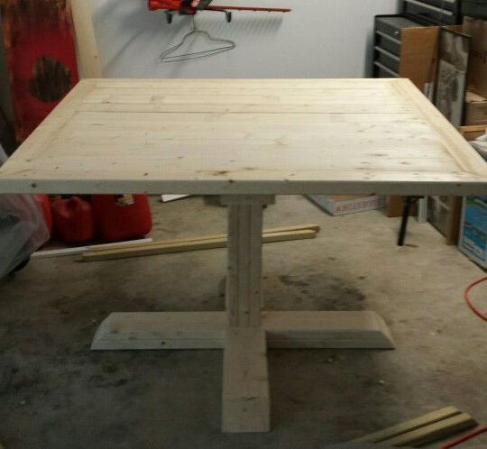 2020 Home Made Unfinished Breakfast Nook Square Pedestal Table Pertaining To Wilkesville 47'' Pedestal Dining Tables (View 4 of 20)