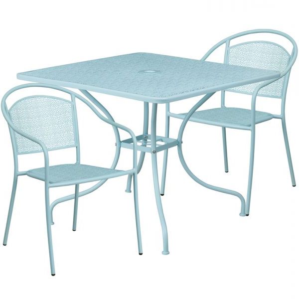 2020 Mcquade 35.5" L Round Breakroom Tables With Flash Furniture Commercial Grade 35.5" Square Sky Blue (Gallery 20 of 20)
