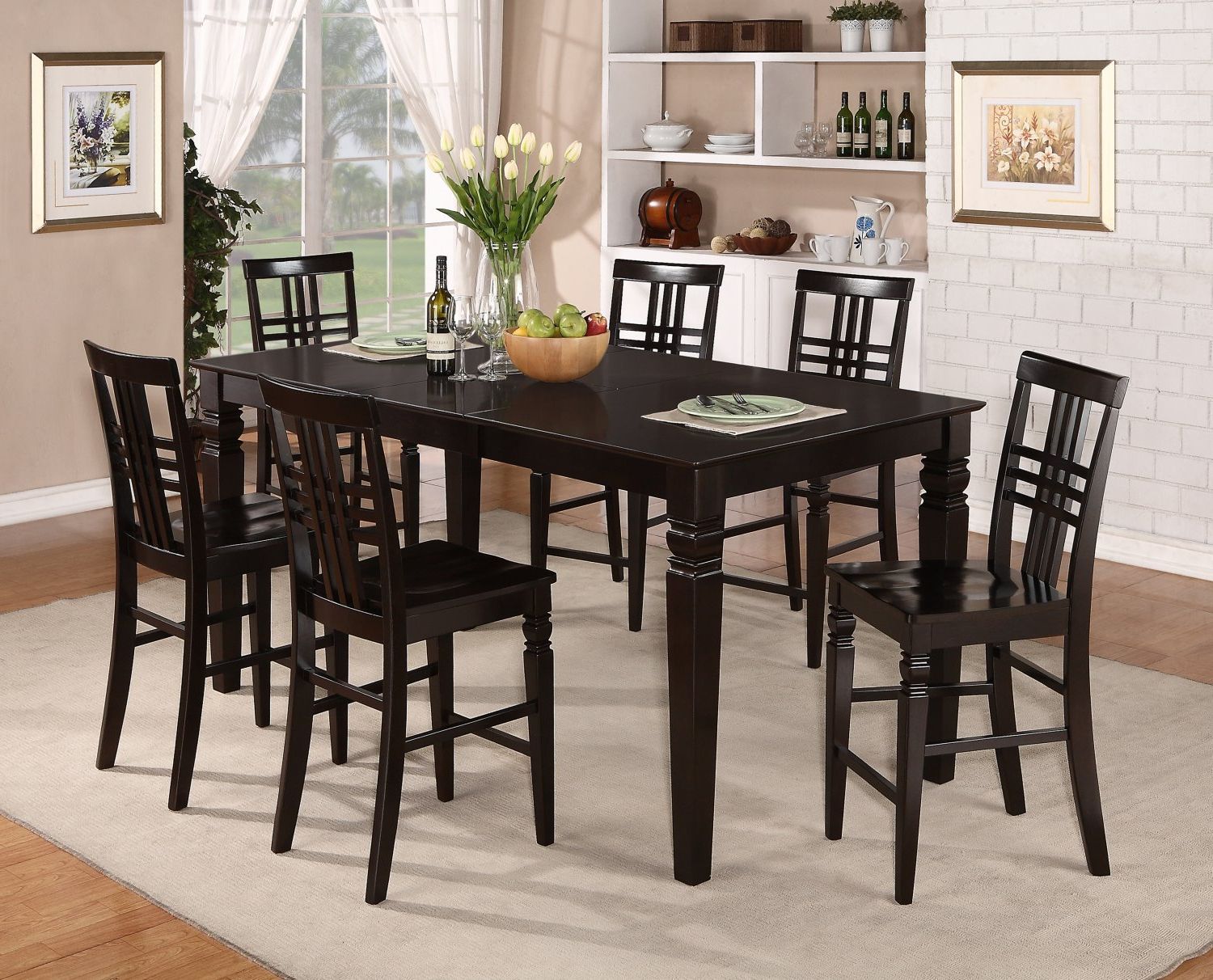 2020 Pennside Counter Height Dining Tables Inside 7 Pc Dinette Counter Height Table With 6 Wood Seat Chairs (View 8 of 20)
