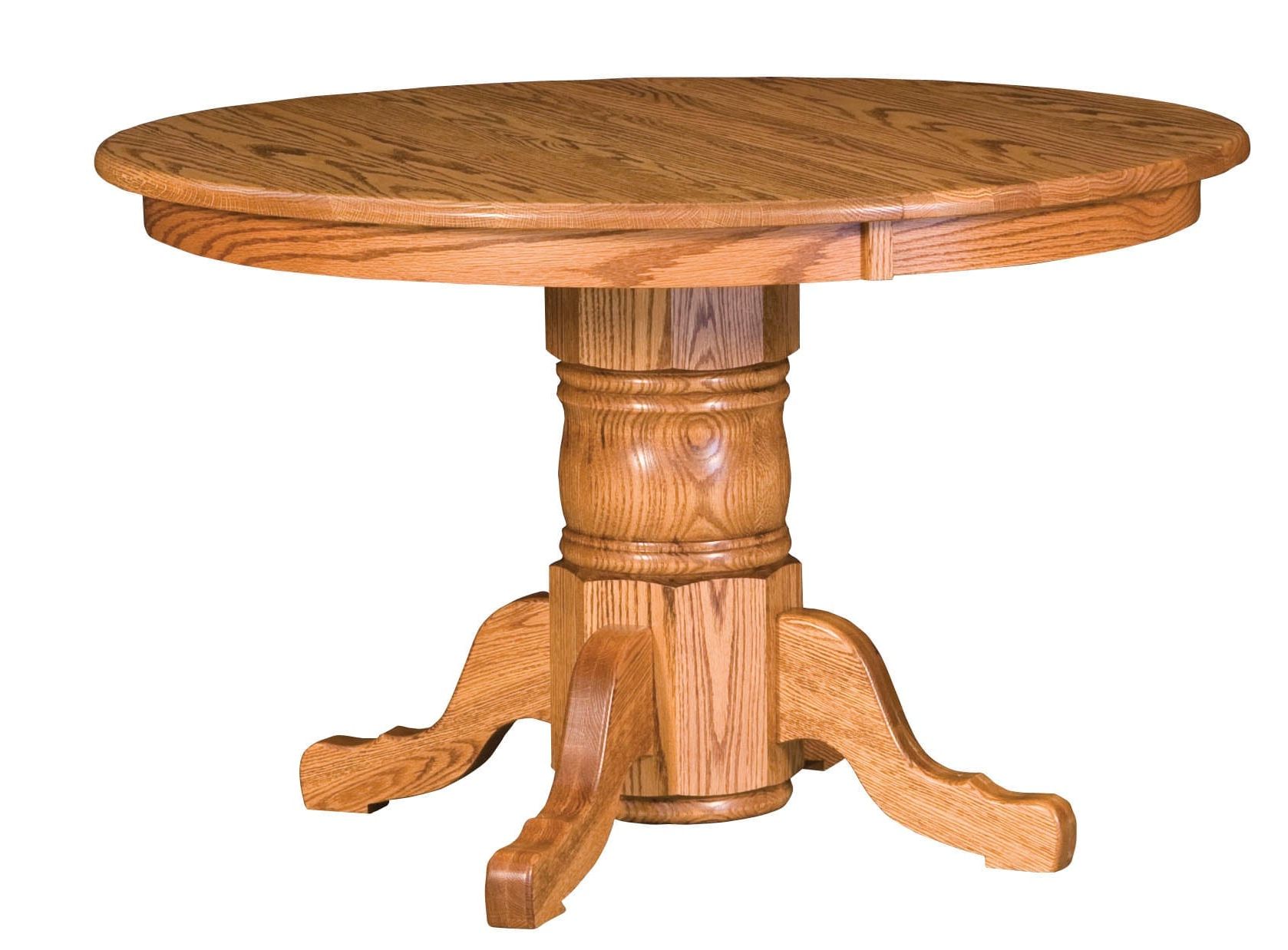 28'' Pedestal Dining Tables For 2019 Traditional Single Pedestal Dining Table W/folding Leaf (View 7 of 20)