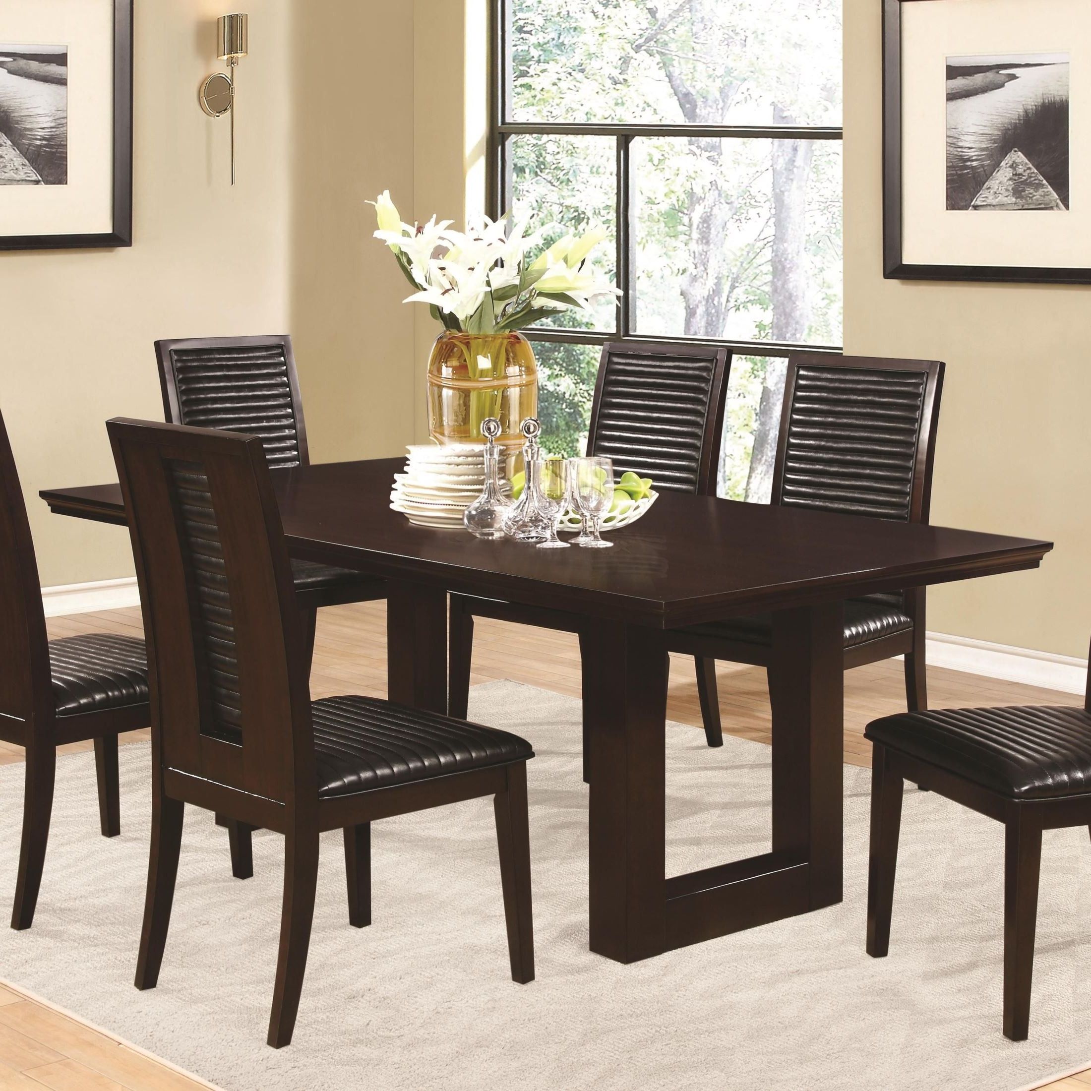 28'' Pedestal Dining Tables Regarding 2019 Chester Rectangular Pedestal Dining Table From Coaster (View 18 of 20)