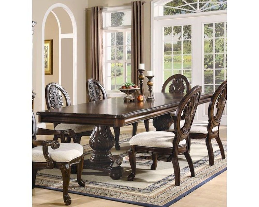 47'' Pedestal Dining Tables With Most Popular Coaster Double Pedestal Dining Table Tabitha Co  (View 17 of 20)