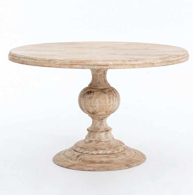 48" Round Pedestal Dining Table – Whitewash (View 1 of 20)