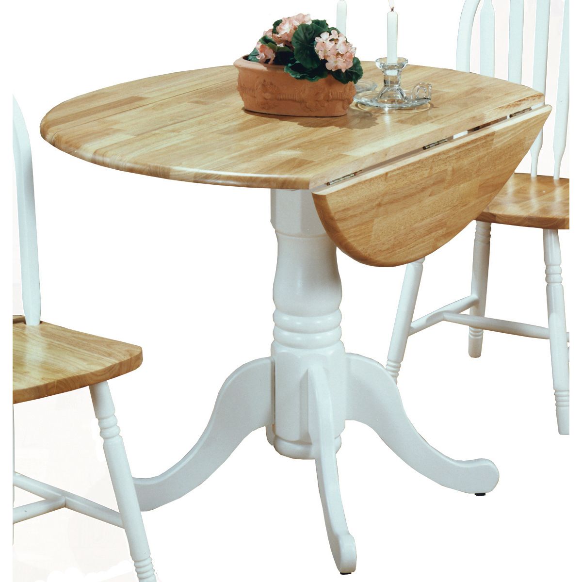 5140wtdt Drop Leaf Pedestal Table Regarding Fashionable Villani Drop Leaf Rubberwood Solid Wood Pedestal Dining Tables (View 5 of 20)