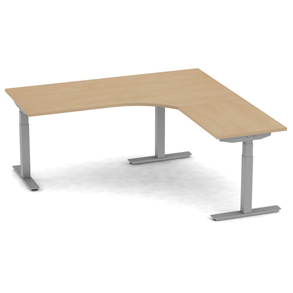 72" L Breakroom Tables And Chair Set Intended For Well Known Belair Height Adjustable L Shape Table – 72" X  (View 7 of 20)