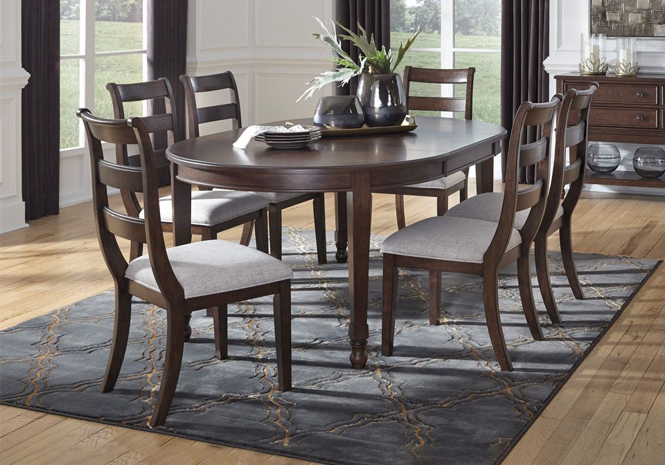 Adinton Brown Oval Extension Dining Table (View 6 of 20)