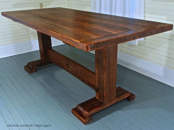 Alexxes 38'' Trestle Dining Tables Intended For Favorite This Eight Foot Trestle Table Is Barstool Height So Its (Gallery 6 of 20)