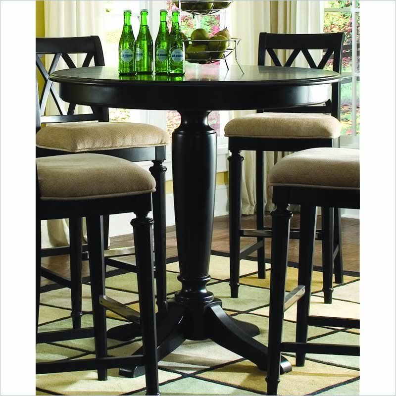 American Drew Camden Black Bar Height Pedestal Table – 919 Within Well Liked Counter Height Pedestal Dining Tables (Gallery 11 of 20)