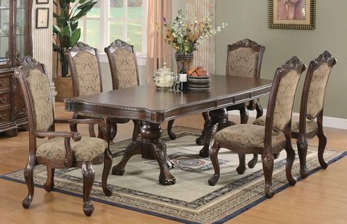 Andrea 7 Piece Double Pedestal Dining Table Set – 103111 Inside Most Recently Released 47'' Pedestal Dining Tables (View 16 of 20)