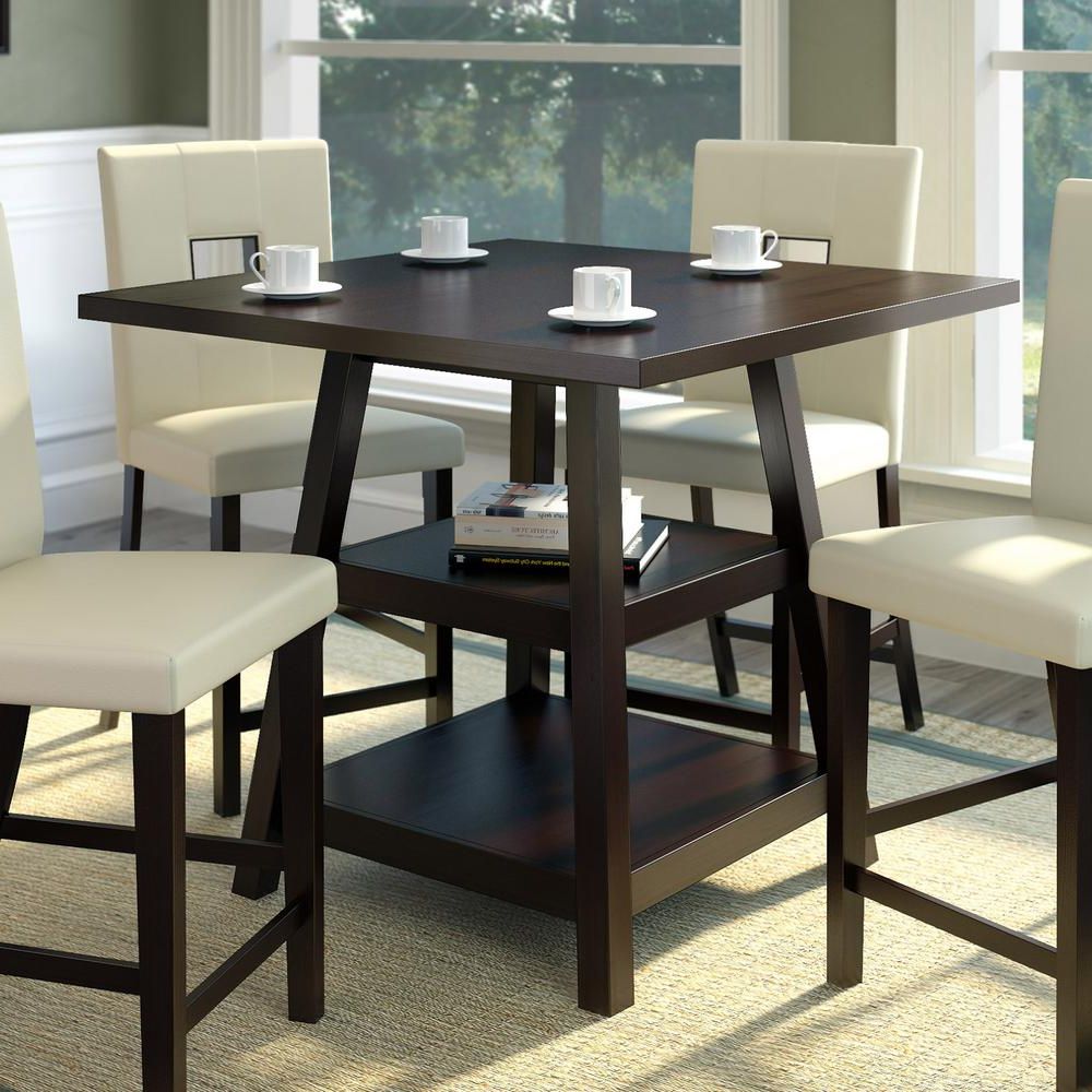 Andrelle Bar Height Pedestal Dining Tables Within Fashionable Corliving Bistro Cappuccino 36 In (View 12 of 20)