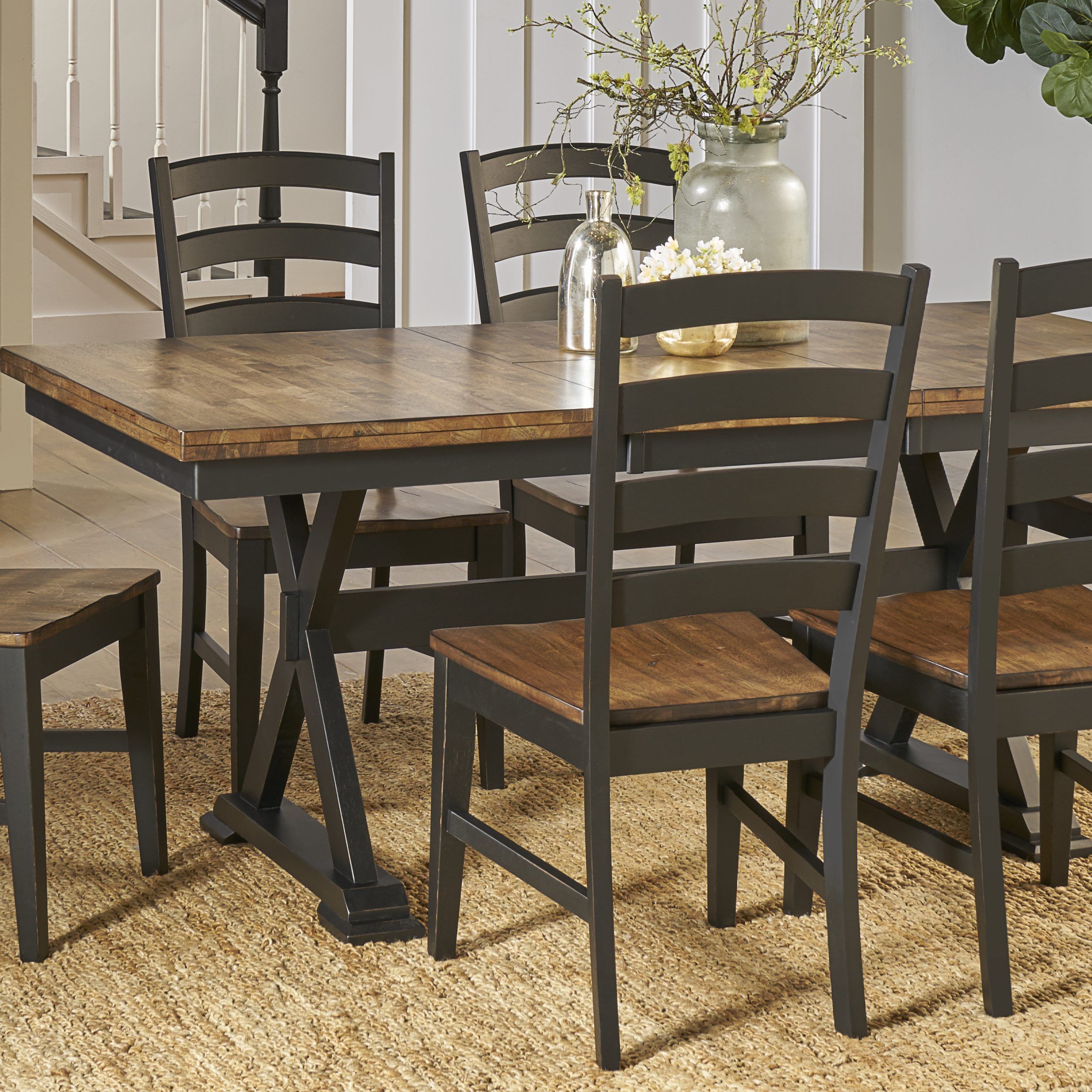 Annie Oakley's Wood Furniture Regarding 2020 Babbie Butterfly Leaf Pine Solid Wood Trestle Dining Tables (View 1 of 20)