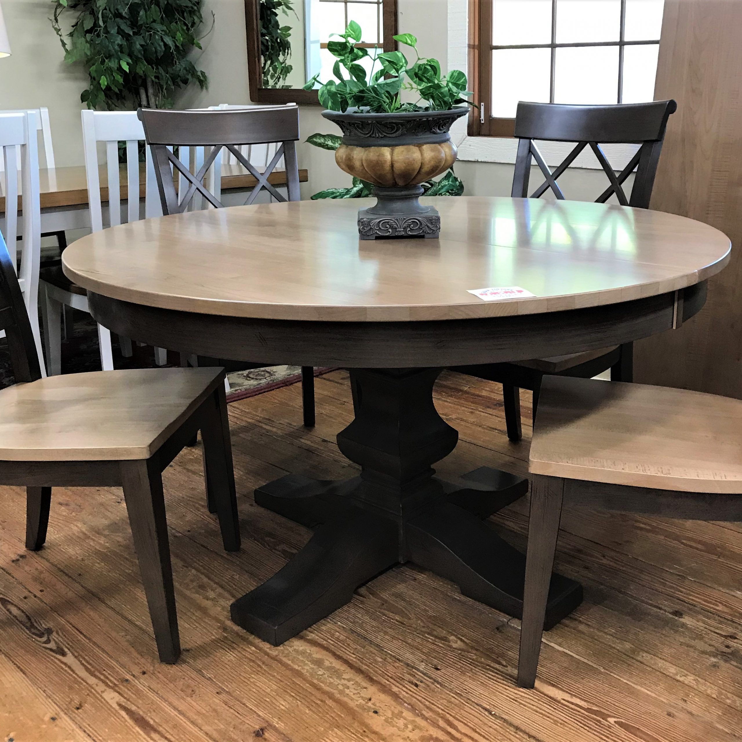 Annie Oakley's Wood Furniture Throughout Well Known Babbie Butterfly Leaf Pine Solid Wood Trestle Dining Tables (View 2 of 20)
