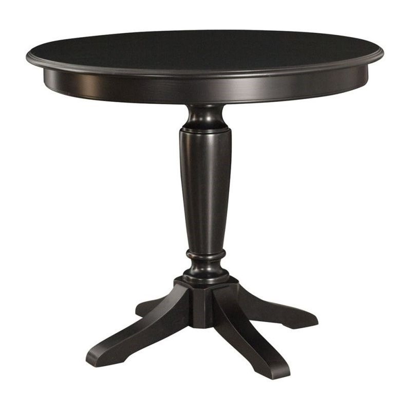 Bar Height Pedestal Dining Tables Within Most Recently Released American Drew Camden Black Round Counter Height Pedestal (View 13 of 20)