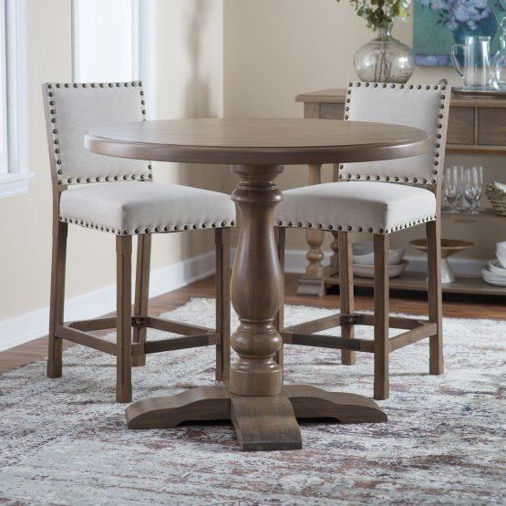 Belham Living Kennedy Round Counter Height 42 In With Regard To Most Recently Released Bushrah Counter Height Pedestal Dining Tables (View 4 of 20)