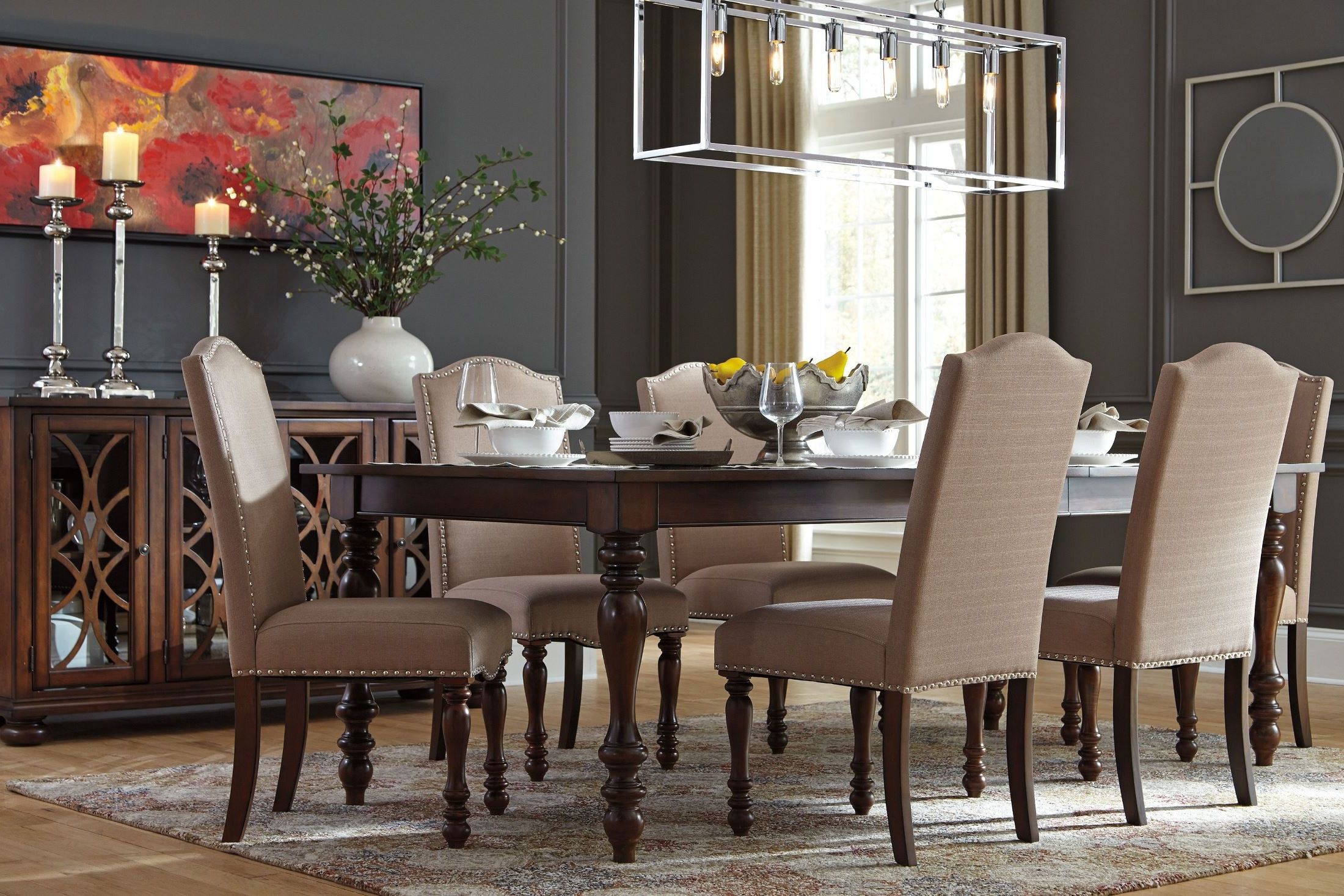 Benji 35'' Dining Tables With Fashionable Baxenburg Brown Extendable Rectangular Dining Table From (View 5 of 20)