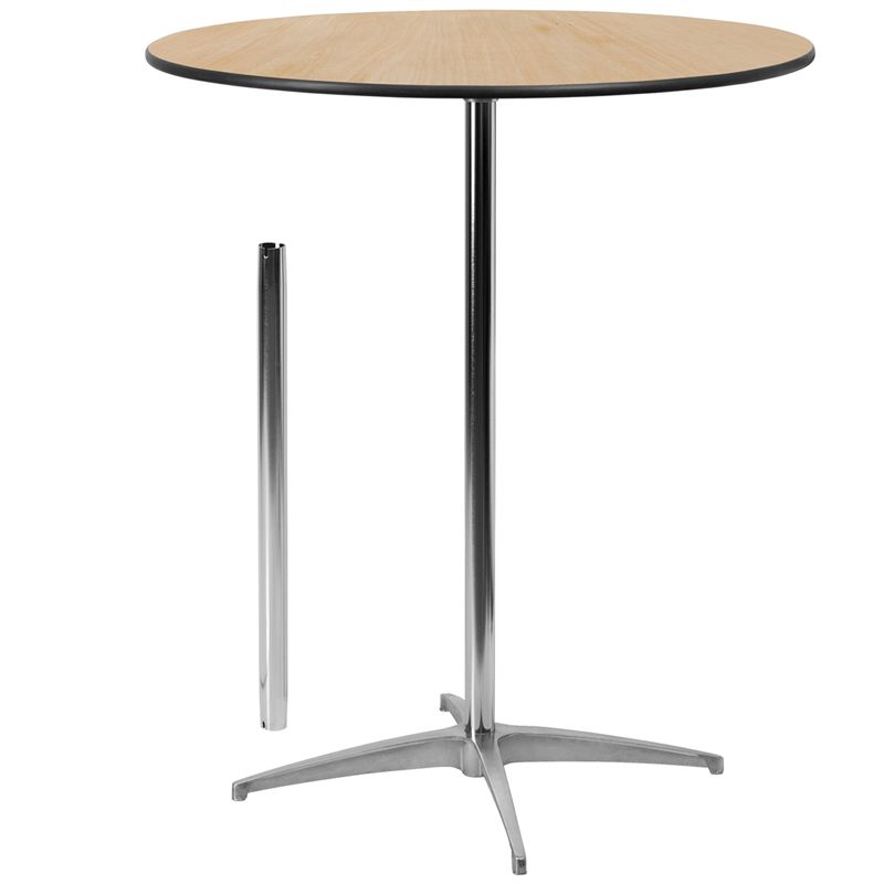 Bentham 47" L Round Stone Breakroom Tables Within Most Up To Date 36'' Round Wood Cocktail Table With 30'' And 42'' Columns (View 12 of 20)