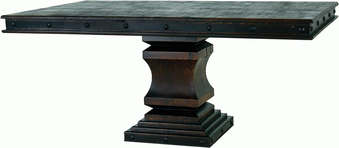 Best And Newest Jazmin Pedestal Dining Tables Pertaining To Pedestal Dining Table, Rustic Pedestal Dining Table, Pine (Gallery 20 of 20)