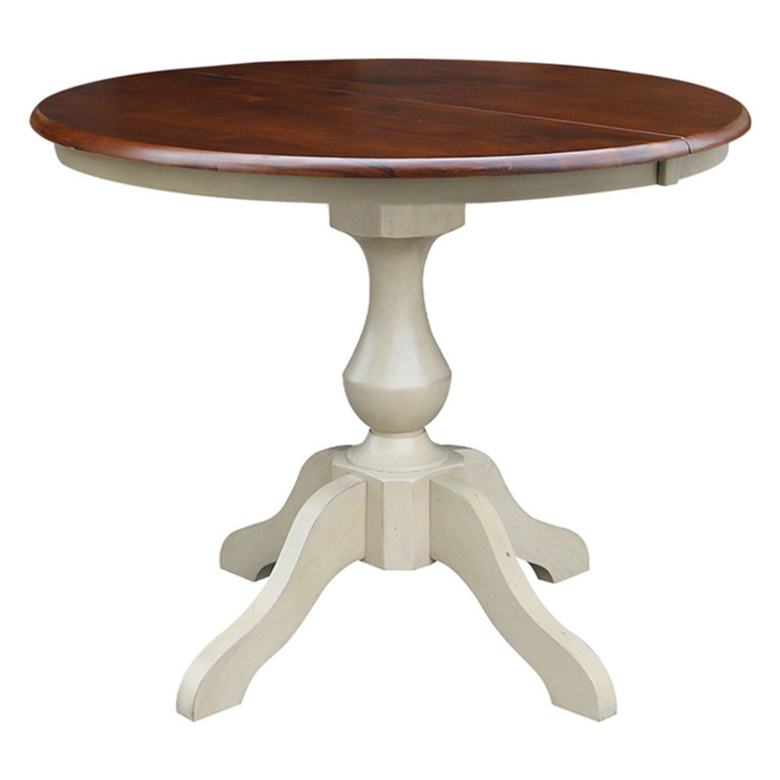 Best And Newest Nashville 40'' Pedestal Dining Tables Inside 36" Round Top Pedestal Table With 12" Leaf – Dining Height (View 3 of 20)