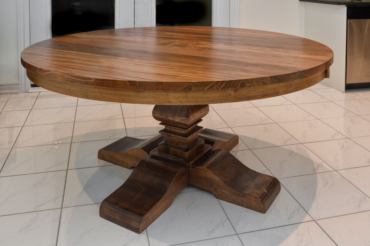 Built In Canada Solid Wood Round Table » Anne Quinn Furniture Intended For 2019 Drake Maple Solid Wood Dining Tables (View 15 of 20)