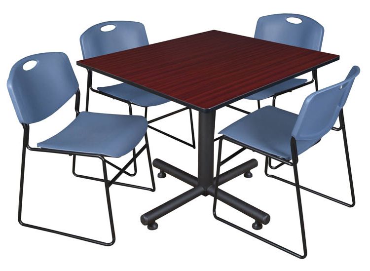 Buy Cheap 48″ Square Breakroom Table  Mahogany & 4 Zeng Within Well Known Mode Square Breakroom Tables (View 13 of 20)