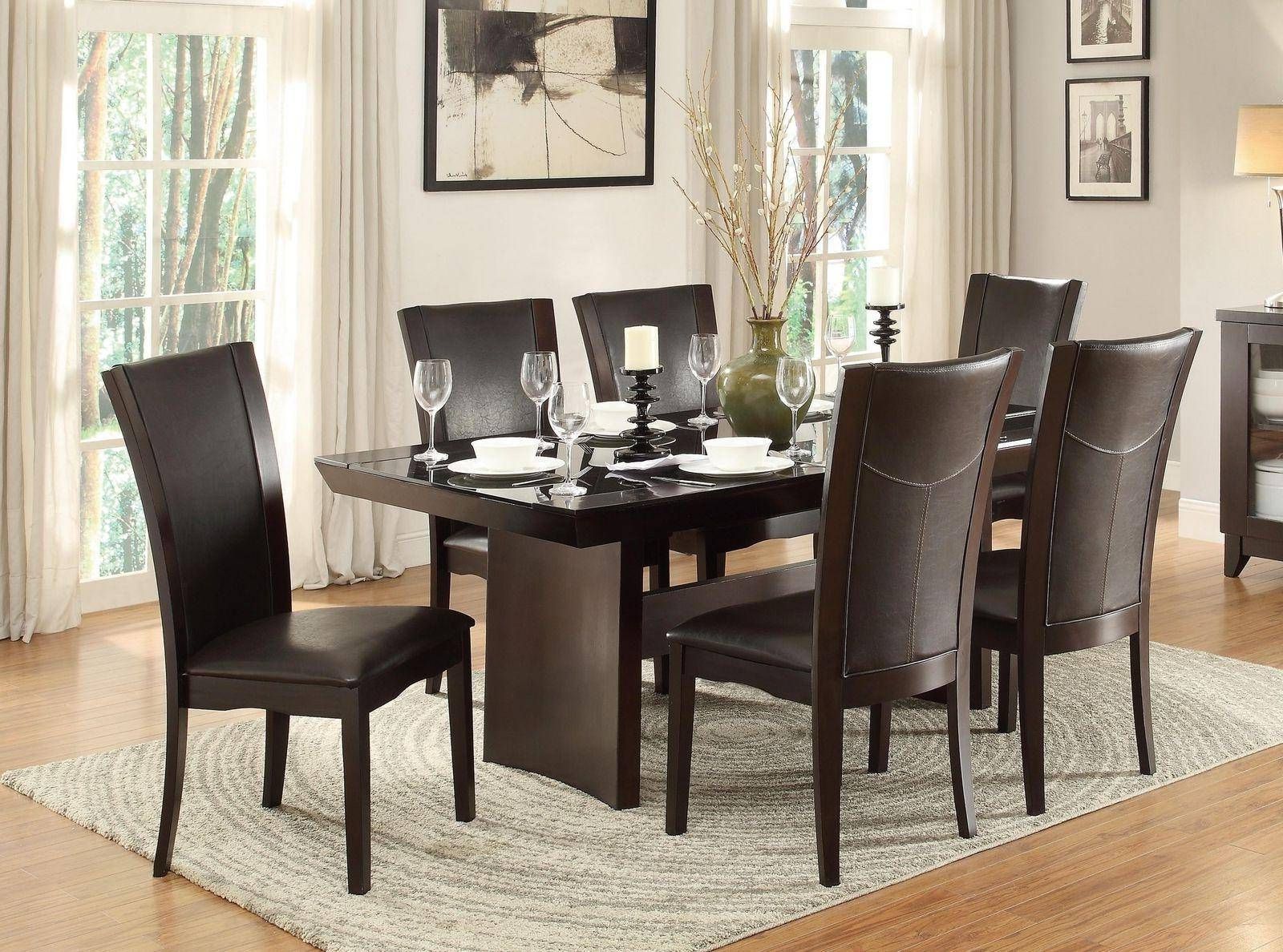 Buy Homelegance Daisy Dining Table Set 7 Pcs In Espresso With Most Recently Released Neves 43'' Dining Tables (View 9 of 20)