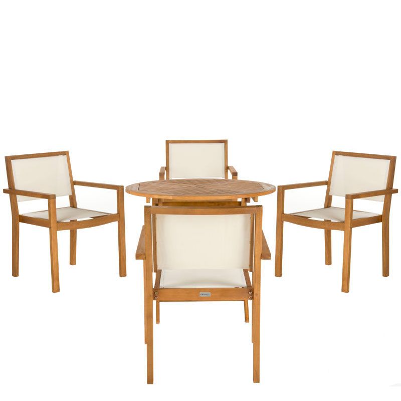 Chante 35.4 Inch Dia Round Table 5 Piece Dining Set For Most Popular Clennell  (View 14 of 20)