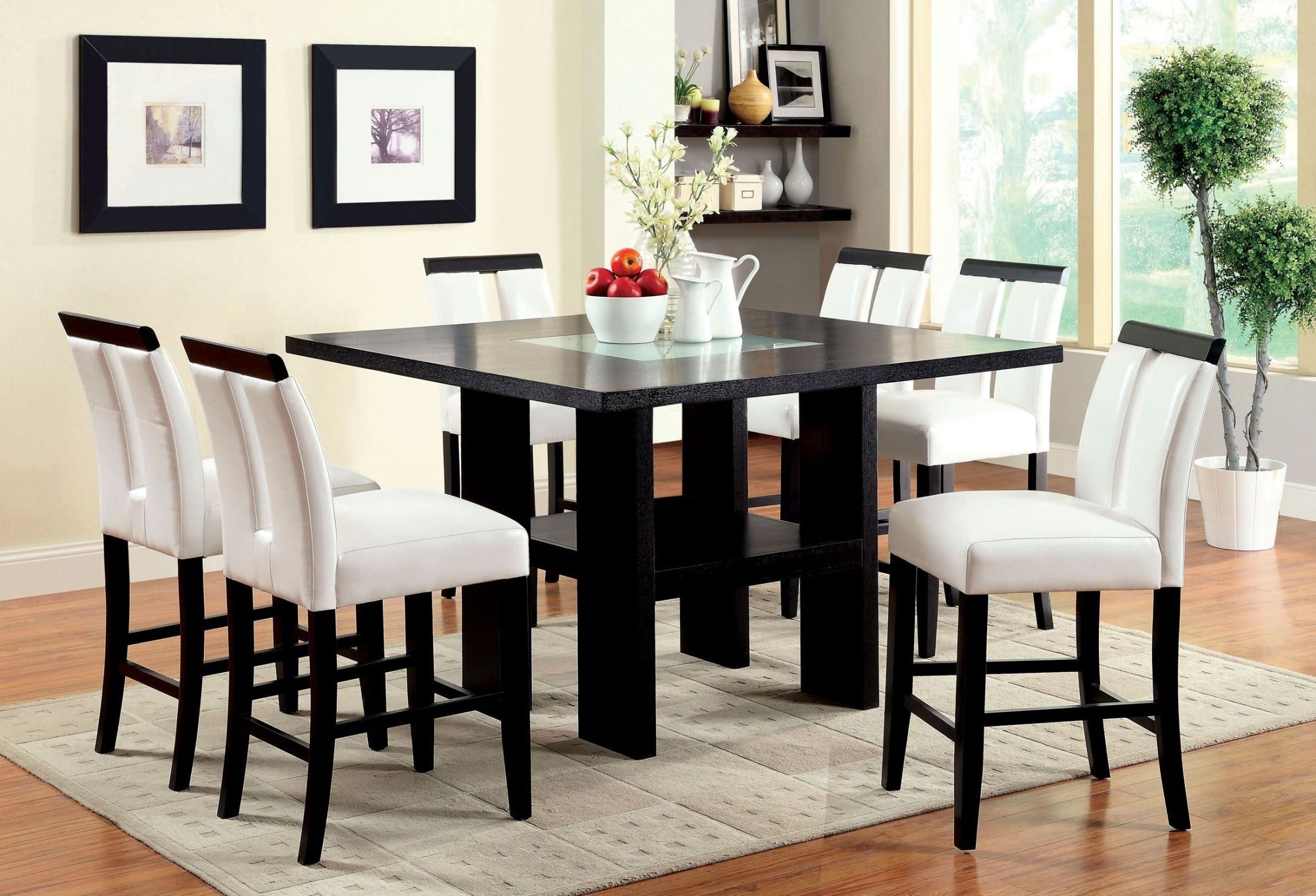 Charterville Counter Height Pedestal Dining Tables With Regard To Most Recent Luminar Ii Fog Glass Counter Height Pedestal Table From (View 9 of 20)