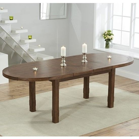 Cheyenne Extending Oval Wooden Dining Table In Dark Oak Pertaining To Popular Eleni 35'' Dining Tables (View 1 of 20)