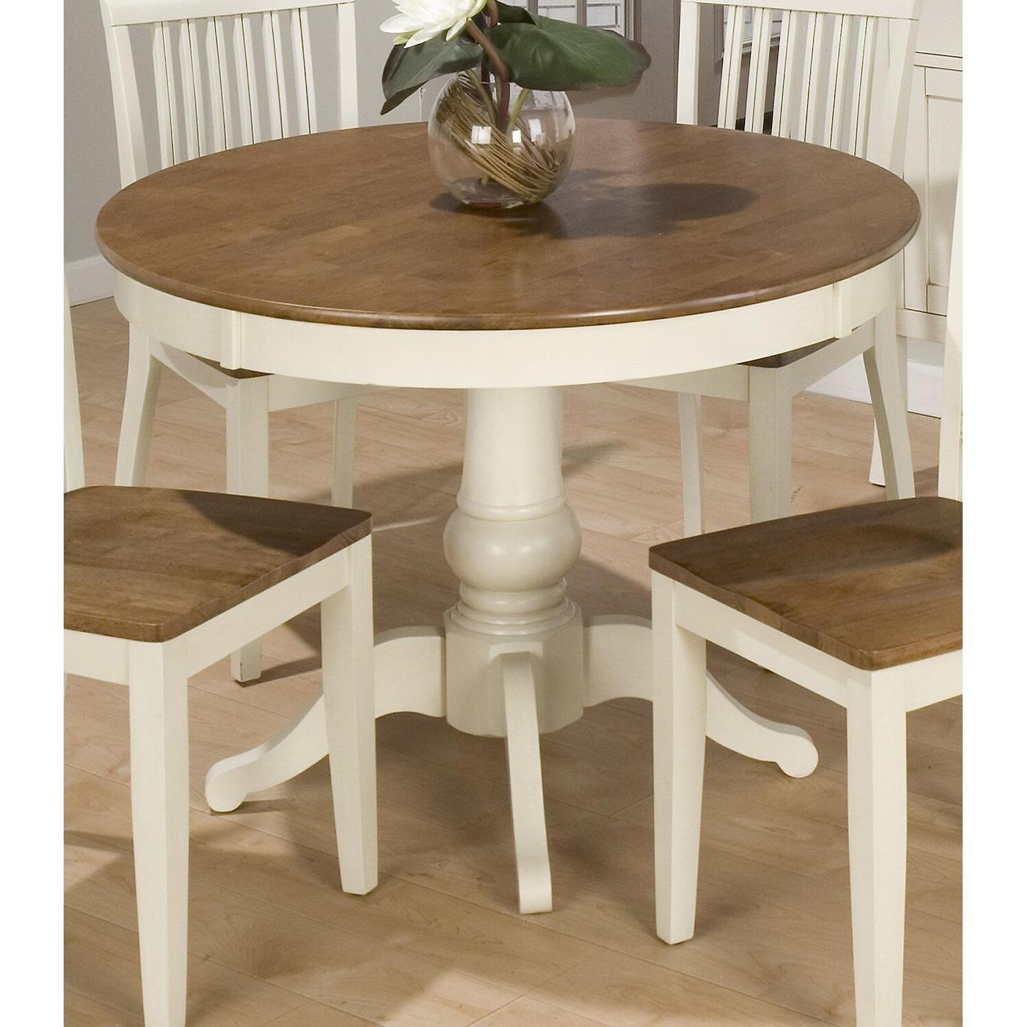 Classic Dining Tables In Widely Used Jofran Antique Honey / Vintage White Finished 42" Round (View 13 of 20)