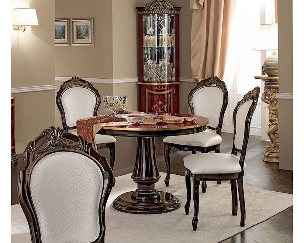 Classic Dining Tables Intended For Popular Classic Style Dining Set W/ Round Table Made In Italy 33d (View 9 of 20)