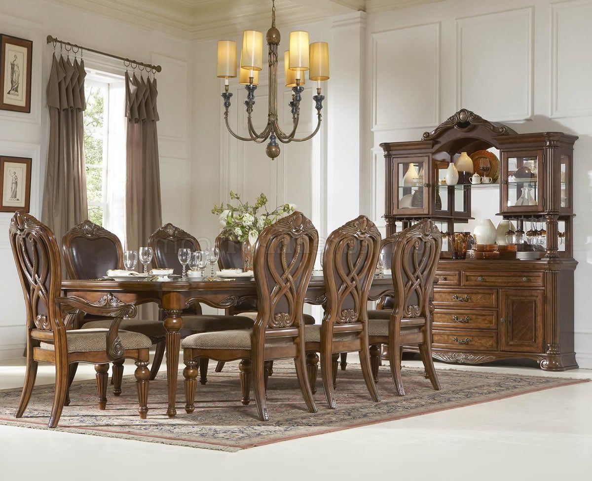 Classic Dining Tables With Most Recently Released Caramel Finish Classic Dining Room Table W/optional Items (View 2 of 20)