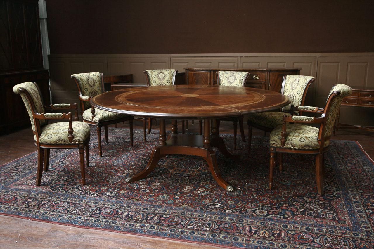 Classic Dining Tables With Regard To Newest 84 Round Dining Table Opens Spacious Hang Out Point (View 14 of 20)
