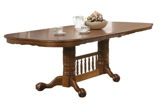 Coaster Brooks Oval Dining Table With Trestle Base In Oak Within Most Up To Date Haddington 42'' Trestle Dining Tables (View 8 of 20)