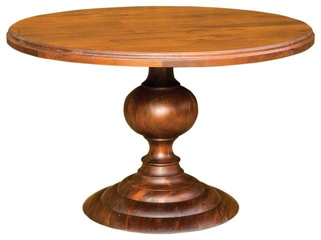 Corvena 48'' Pedestal Dining Tables With Regard To Widely Used 48" Round Pedestal Dining Table – Dark Oak – Traditional (View 3 of 20)