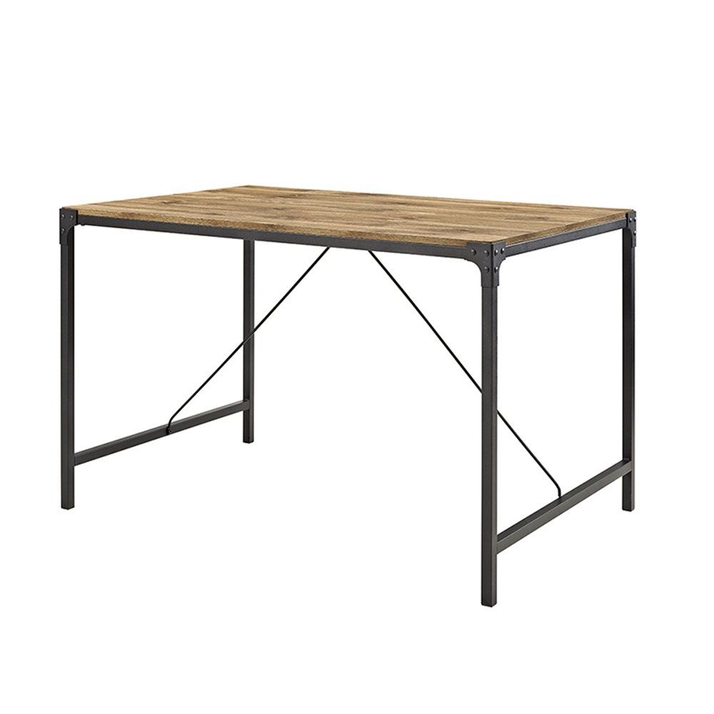 Current Brown Wood And Metal Dining Table – Angle Iron In 2020 With Regard To Dellaney 35'' Iron Dining Tables (View 9 of 20)